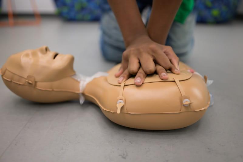 Modern CPR training manikins provide feedback on the quality of trainees’ chest compressions and are available with female anatomy and different skin tones to increase inclusivity. (American Heart Association)